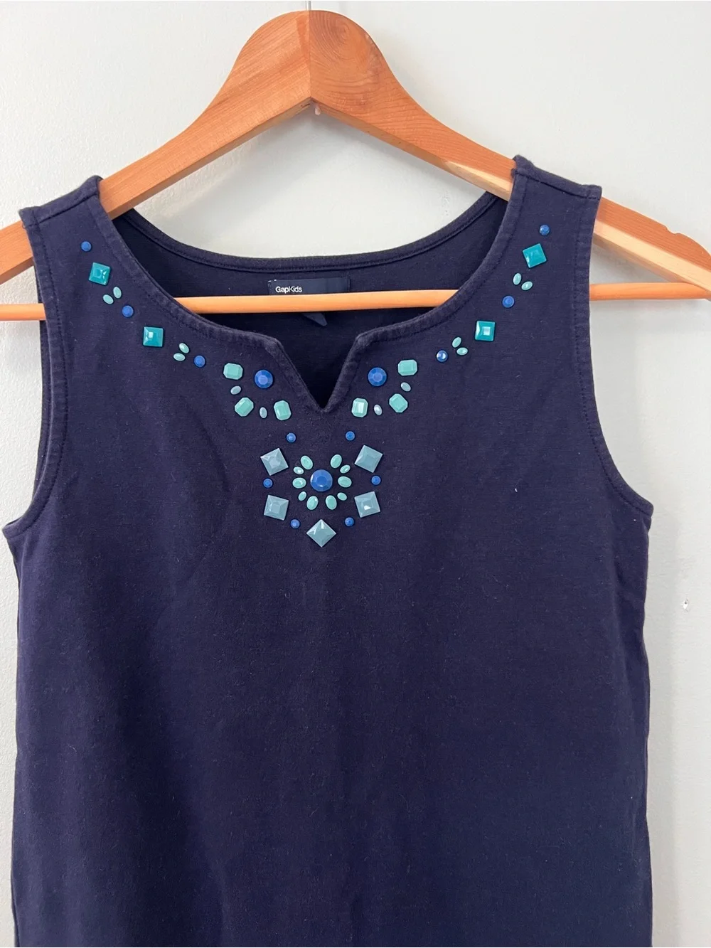 Gap Kids Navy Jeweled Neckline Ponte Shift Dress • XL (14-16)